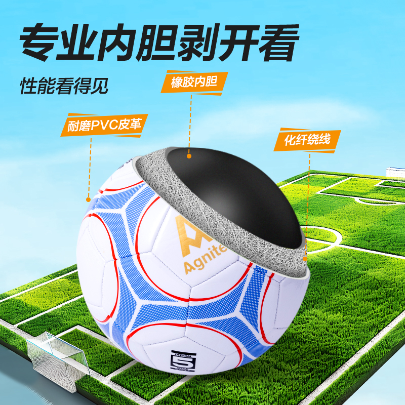 安格耐特FD206考滿分（fèn）機縫PVC花色（sè）5號考試足球(混色)(隻)