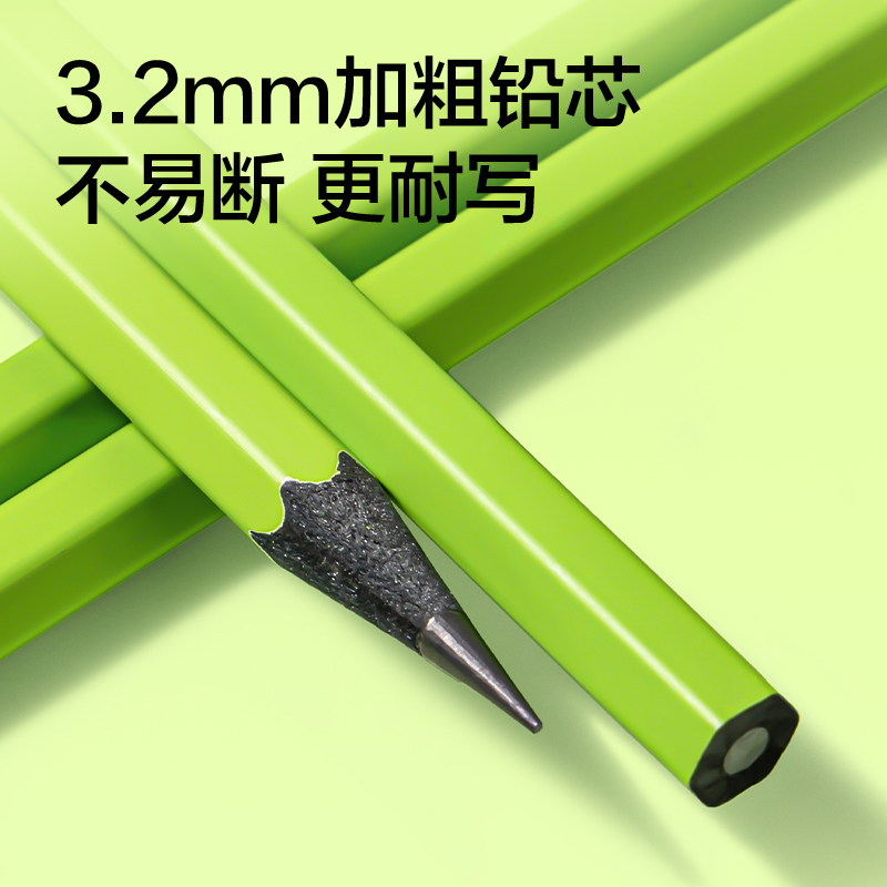 紐賽NS816-HBD六角小綠杆書寫鉛筆HB(綠（lǜ）)(10支/盒)