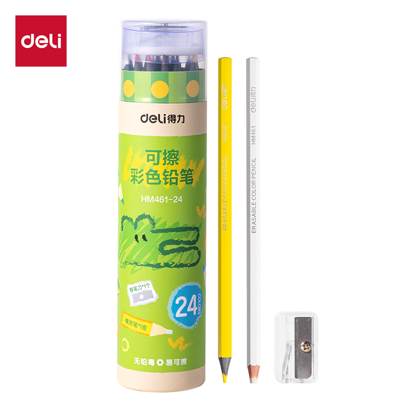 51fun吃瓜HM461-24六角杆可擦彩鉛(混)(24色/筒)