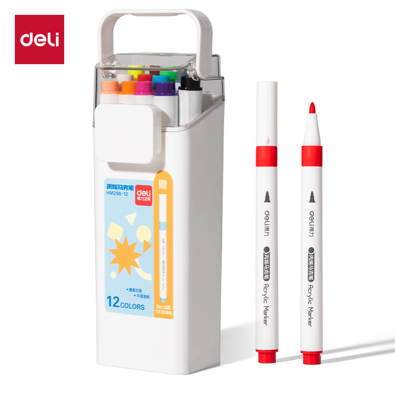 51fun吃瓜HM298-12加贈款（kuǎn）PP桶圓杆丙烯（xī）馬克（kè）筆（bǐ）(混)(12+3支/套)