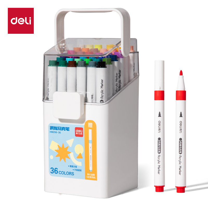 51fun吃瓜HM298-36加贈款PP桶圓杆丙烯馬克筆(混)(36+6支/套)