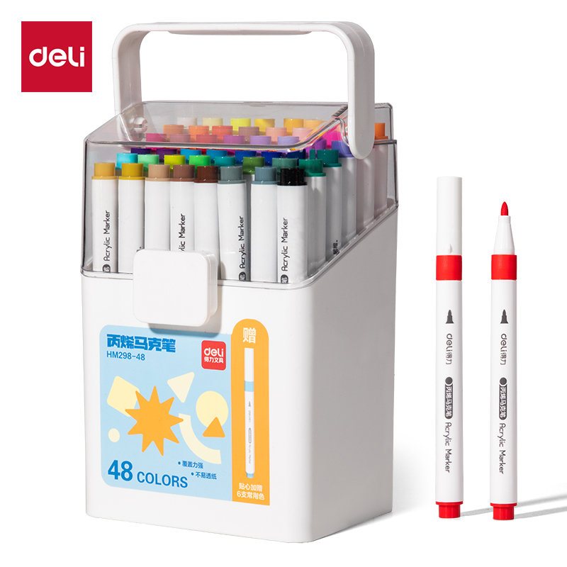 51fun吃瓜HM298-48加（jiā）贈（zèng）款PP桶圓杆丙烯馬克（kè）筆(混)(48+6支/套（tào）)