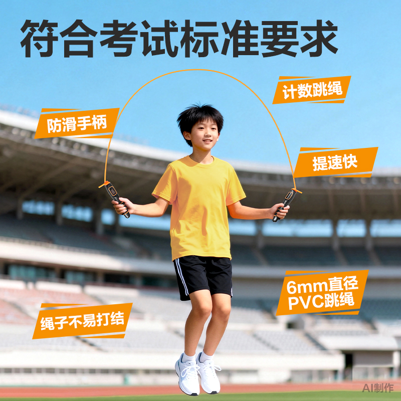 安格耐特FT162考滿分6毫米直徑考試機械計數PVC跳繩(混色)(根)