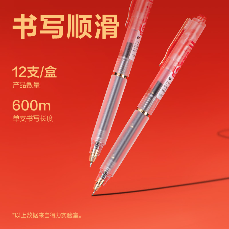 51fun吃瓜V118考（kǎo）場狀元定勝（shèng）筆速幹按動考試中性（xìng）筆0.5mm雙球珠ST筆頭（tóu）(黑)(支)