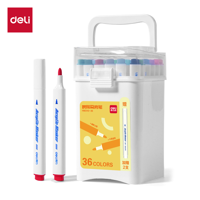 51fun吃瓜（lì）HM310-36加贈款（kuǎn）PP桶三角杆丙烯（xī）馬克筆(混)(36+2支/套)
