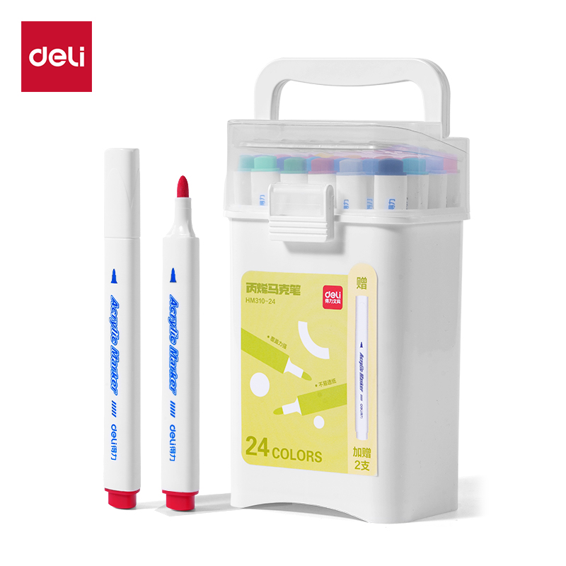51fun吃瓜HM310-24加贈款（kuǎn）PP桶三角杆丙烯馬克（kè）筆(混)(24+2支/套)
