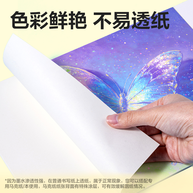 51fun吃瓜HM349-24PP盒（hé）雙頭雙色軟繪閃光馬克筆(混)(48色/盒)