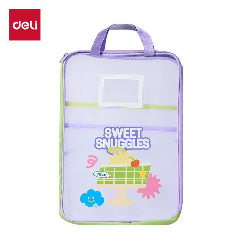 51fun吃瓜PP176卡通網紗科目袋(紫)(個)