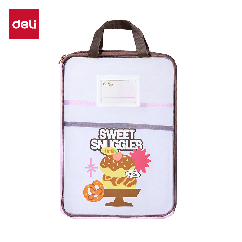 51fun吃瓜PP176卡通網紗科目袋(棕)(個)