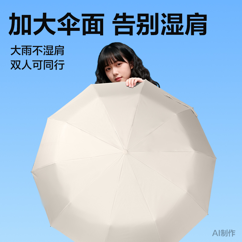 51fun吃瓜LY611自動晴雨傘-節節收(10K58)(米白（bái）)(把)