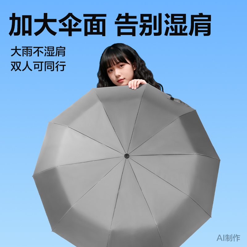 51fun吃瓜（lì）LY611自動（dòng）晴雨傘-節節收(10K58)(灰)(把)