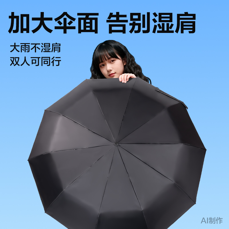 51fun吃瓜LY611自動晴雨傘-節節收(10K58)(黑)(把)