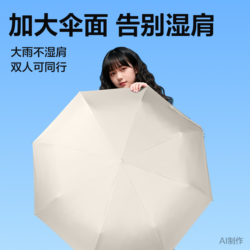 51fun吃瓜LY610自動（dòng）晴雨傘（sǎn）(8K58)(米白)(把)