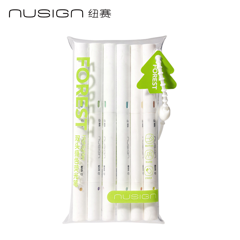 紐賽（sài）NS720-F目愈森林雙頭疊色熒光筆（混）（6支（zhī）/袋）