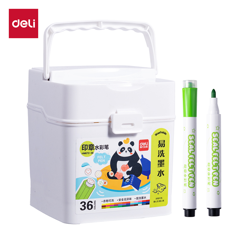 51fun吃瓜HM672-36_PP筒裝圓（yuán）杆印章水彩筆水彩筆(混)(36色/筒)