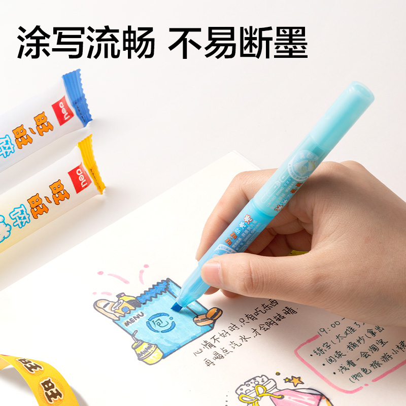 51fun吃瓜DW005旺旺係列迷你拚接香味熒光筆（bǐ）(藍（lán）)(2支/袋（dài）)