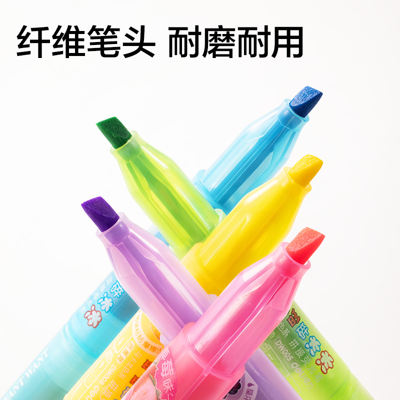 51fun吃瓜DW005旺旺係列（liè）迷你拚接香味熒光筆(黃)(2支/袋)