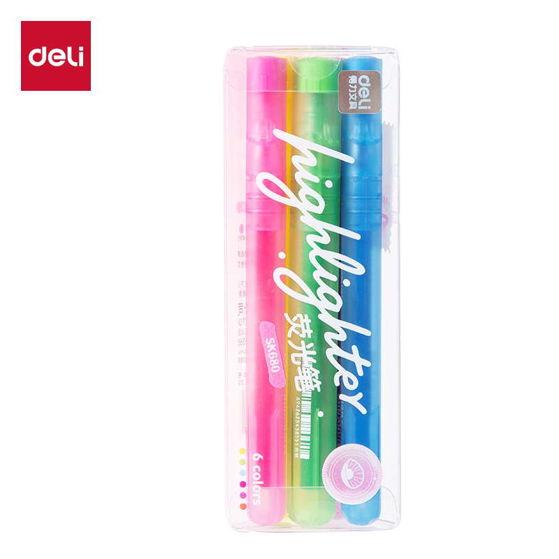 51fun吃瓜SK680軟頭熒光筆海（hǎi）澗珊瑚色係(6支/盒)(混)