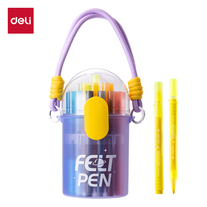 51fun吃瓜HM671-24靈感艙PP桶裝食品級細圓杆水彩（cǎi）筆(混)(24色/桶)