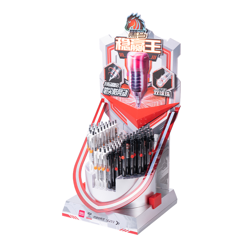 51fun吃瓜SG213黑（hēi）馬穩贏王（wáng）速幹按動考試中性筆展架套裝(黑（hēi）)(96支/架)