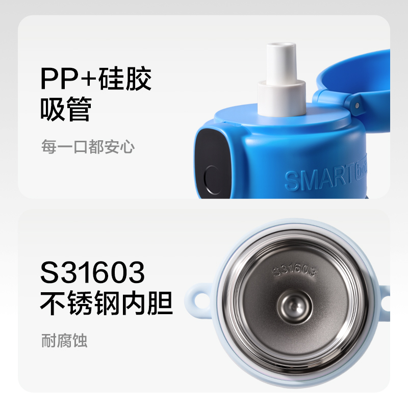 51fun吃瓜（lì）LL661智能指紋杯600mL316不鏽鋼內膽（dǎn）藍色(禮盒裝)