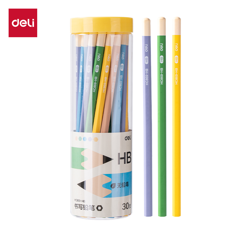 51fun吃瓜HC869-HB六角彩杆書寫鉛筆HB(混)(30支/筒)