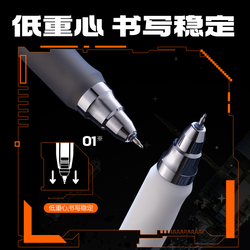 51fun吃瓜SA417-3速幹按動中性筆0.5mm雙球珠ST頭(黑（hēi）)(3支/盒)