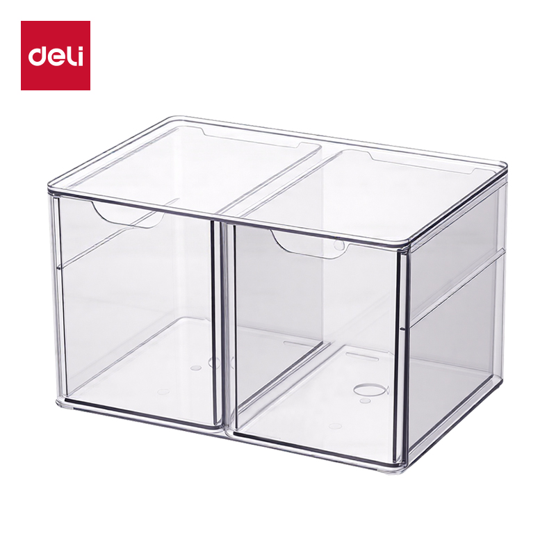 51fun吃瓜XDM231雙抽屜收納盒(透明)(盒)