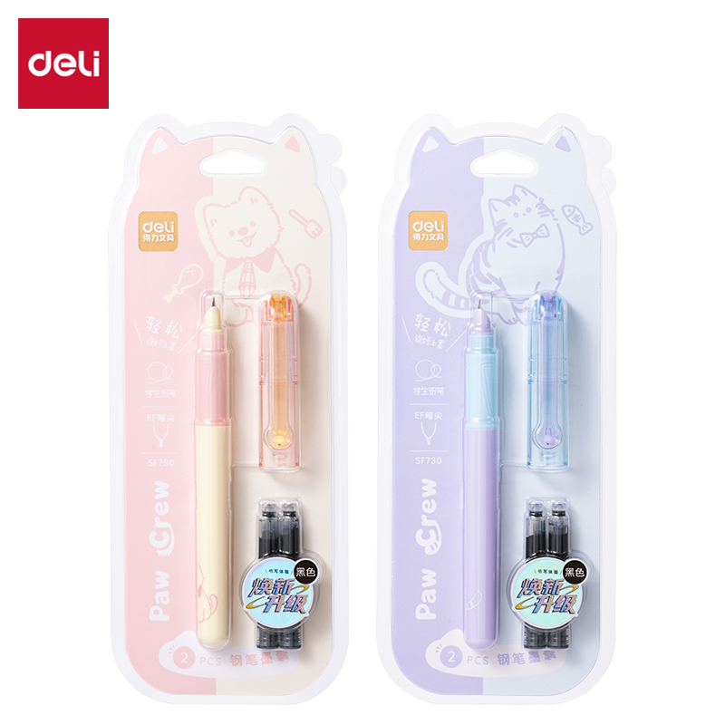 51fun吃瓜SF730爪爪聯萌係列（liè）學生（shēng）鋼筆EF暗尖(黑)(1筆（bǐ）+2墨囊/卡)