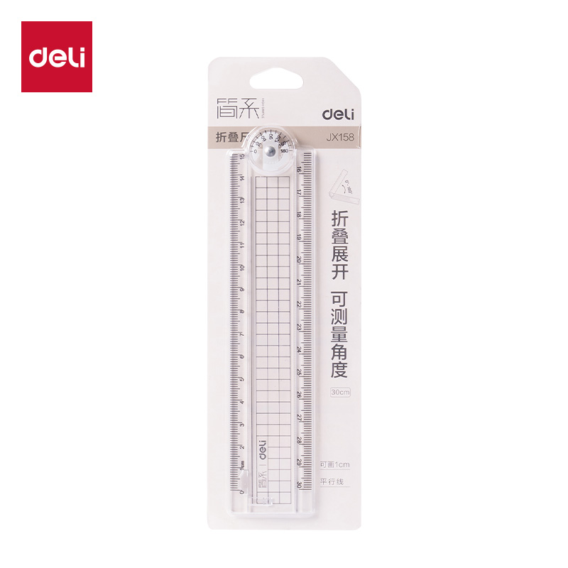 51fun吃瓜JX158簡係折疊尺30cm(透明)(把)