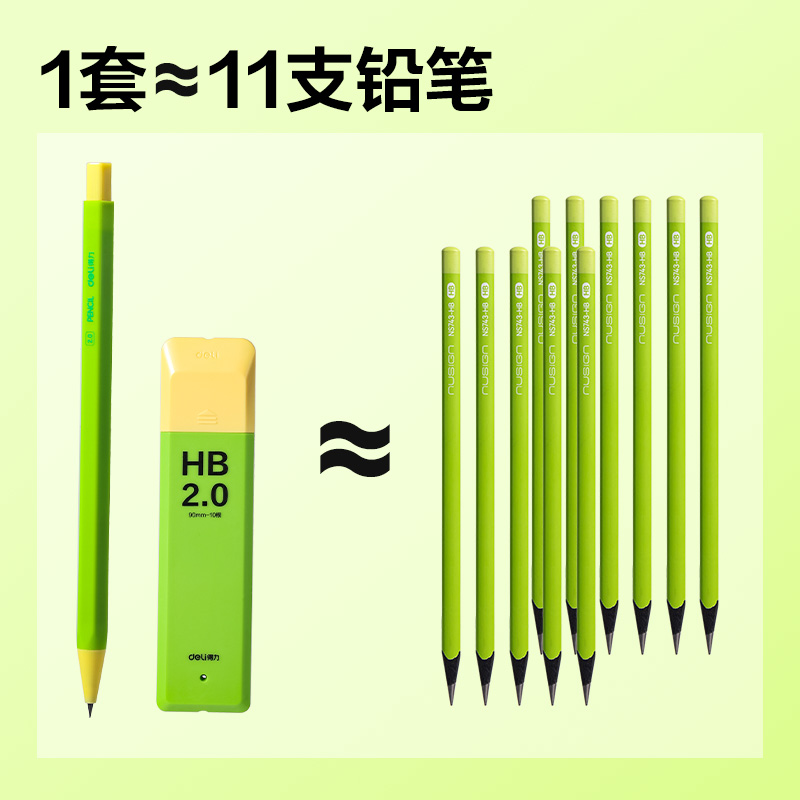 51fun吃瓜SH400-20自動（dòng）書寫鉛筆套裝HB2.0-90mm（混）（盒）