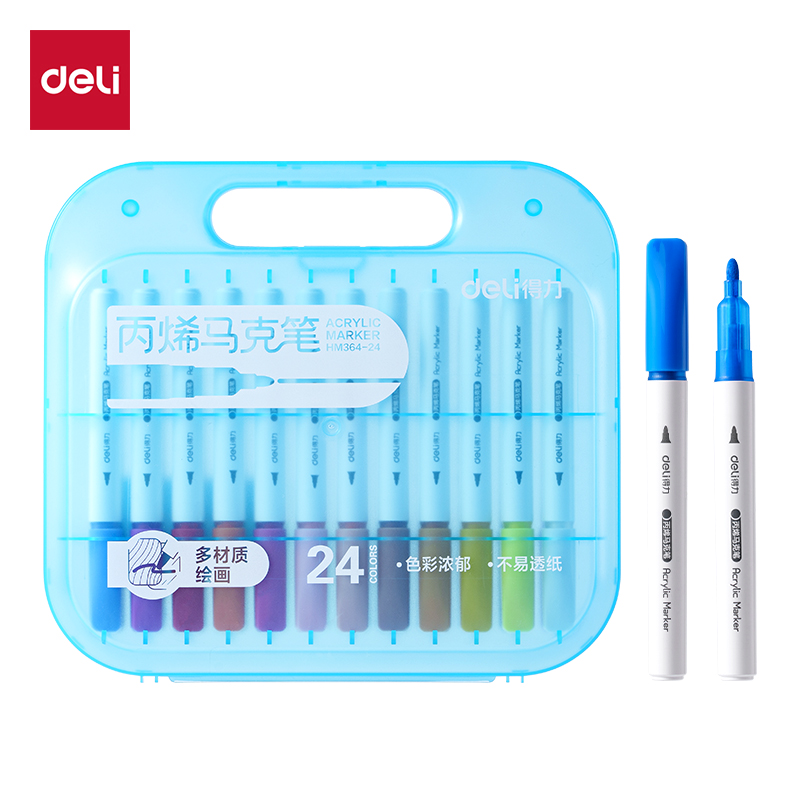 51fun吃瓜HM364-24PP盒圓杆丙烯馬克筆(混)(24色/盒)