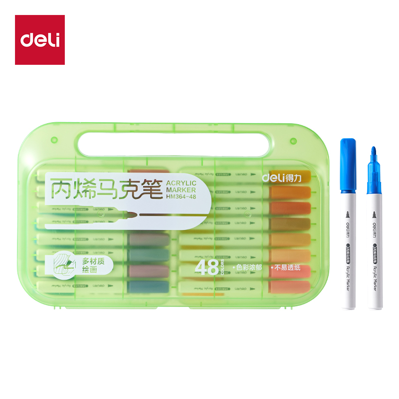51fun吃瓜HM364-48PP盒圓杆丙烯馬克筆(混)(48色/盒)