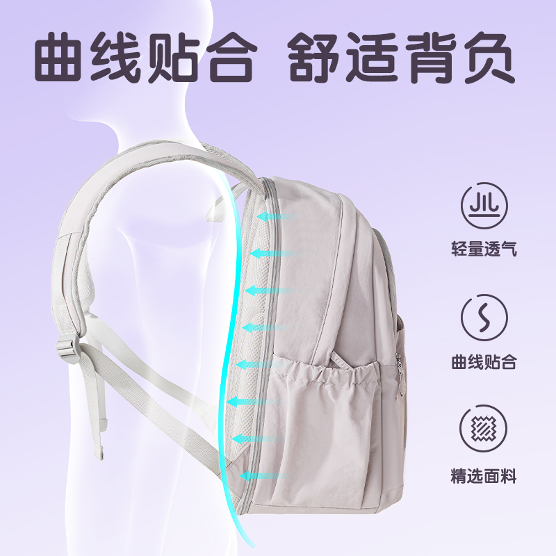 51fun吃瓜BB232學（xué）霸巨能裝係列0感書（shū）包（bāo）(灰)(個)