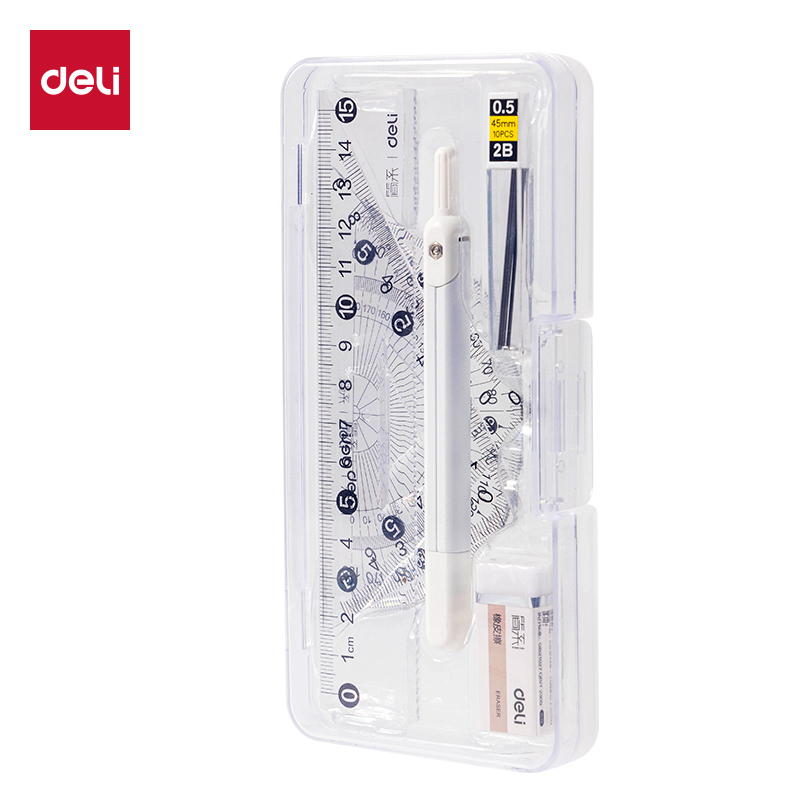 得（dé）力JX112簡係筆形尺規套裝七件套(白)(套)