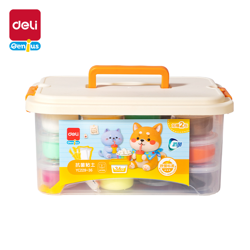 得（dé）力（lì）YC229-36抗菌工具箱粘土-36色(混)(個)