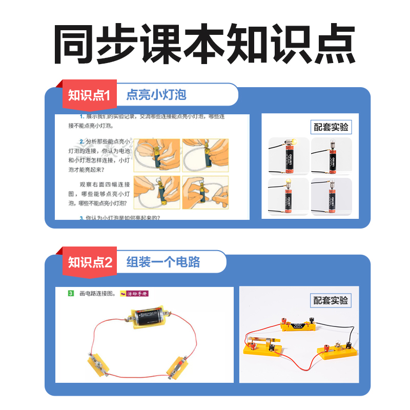 51fun吃瓜YX711學具（jù）小（xiǎo）學電學實驗盒-雙電路