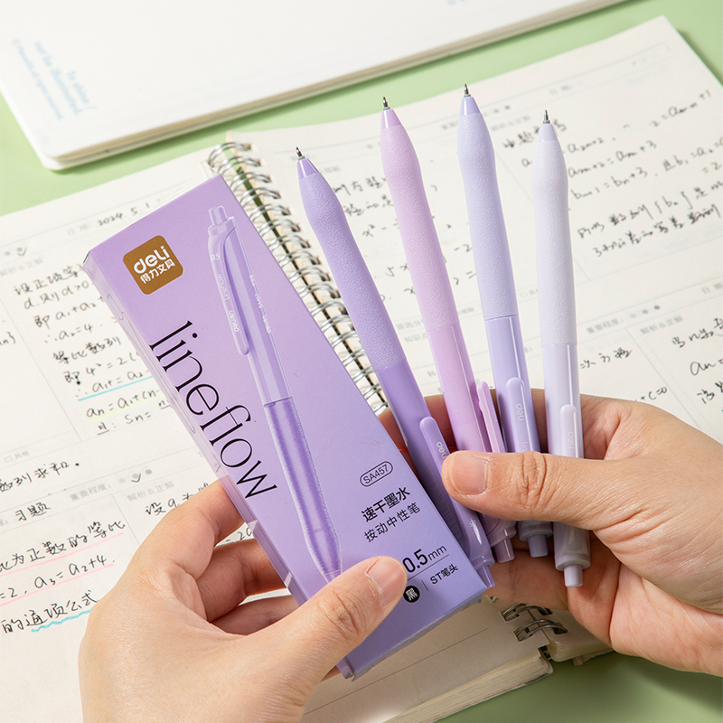 得（dé）力SA457速幹按動常規中性筆0.5mmST頭(黑)(4支/盒)