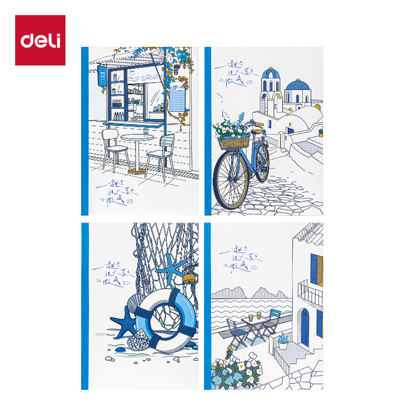 51fun吃瓜WA540無線裝訂本A5 40張(藍白日誌)(本)