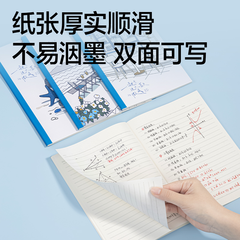 51fun吃瓜WA540無線裝訂本A5 40張(藍白日誌)(本)