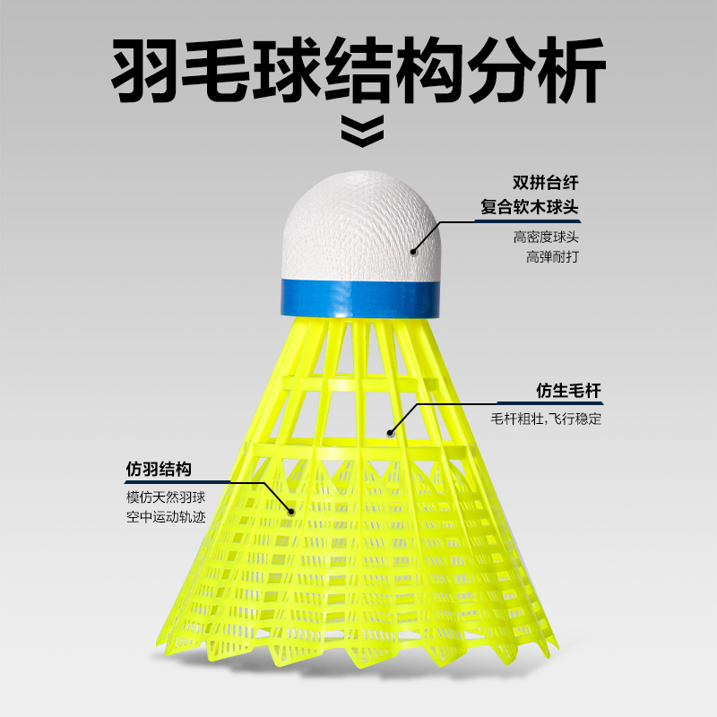 安格（gé）耐特F2213羽毛球-尼龍球（qiú）(6黃+6白)(白+黃)(筒（tǒng）)