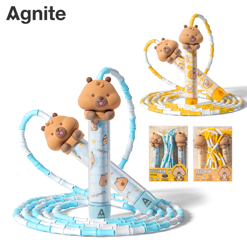 安格（gé）耐特FT170跳繩-竹節款-卡通款(藍色、黃色)(根)