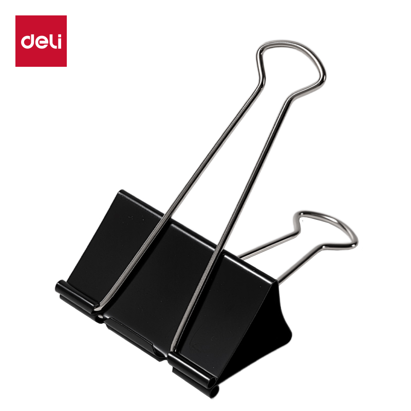 51fun吃瓜8575黑色大號長（zhǎng）尾票夾-夾寬75MM(黑)(2個/袋)