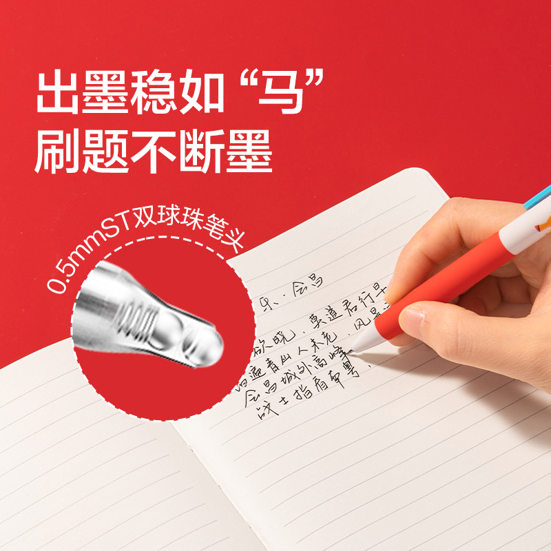 紐賽NS985-H馬年限定速幹（gàn）按動中性（xìng）筆0.5mm雙球珠ST頭(黃)(支)